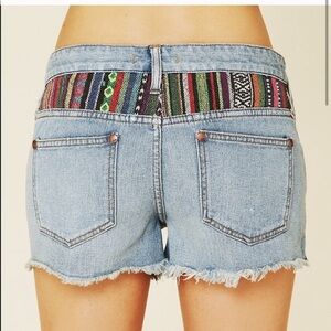 Free People Baja Rip Repair Destroyed Denim shorts